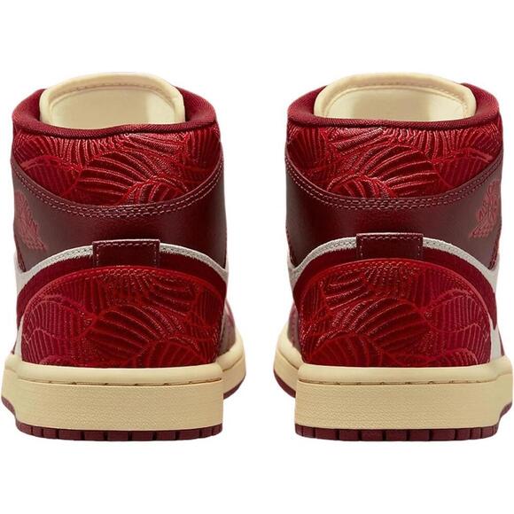 Air Jordan Womens Aj1 Mid Se Shoes Team Red/University Red-Sail Size 10.5 - Picture 4 of 6